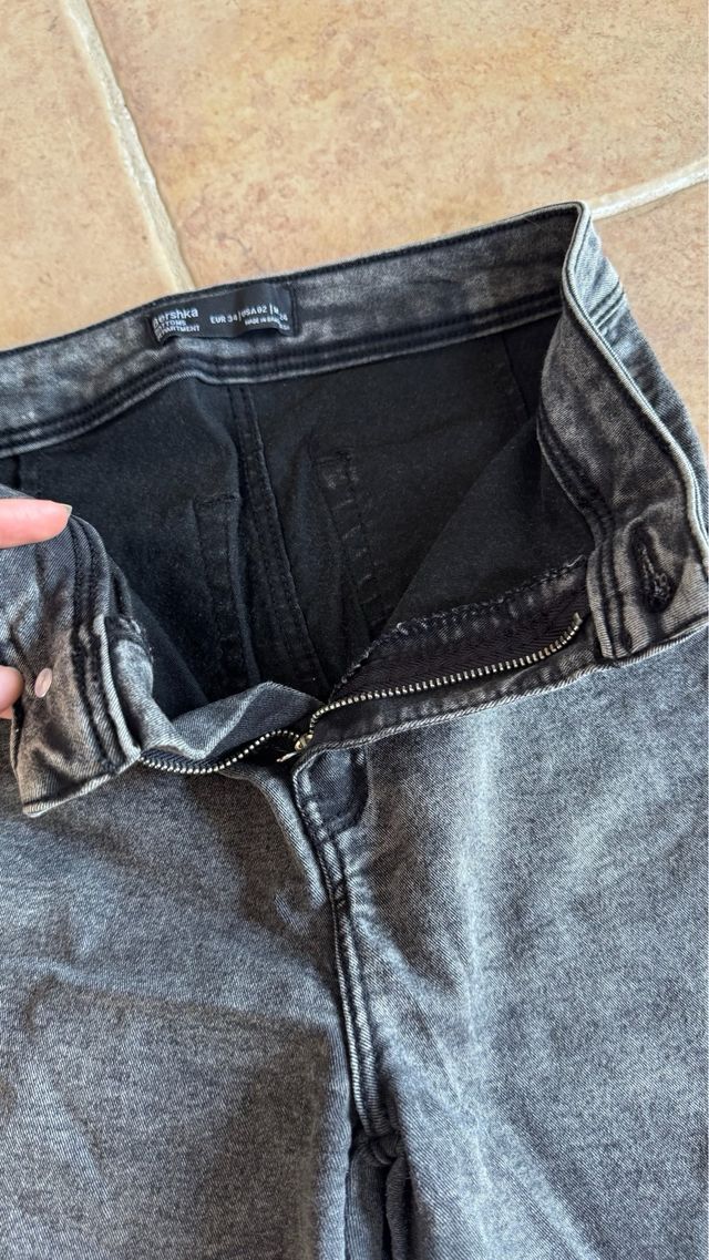 Pantalones pitillos vaqueros grises - XS