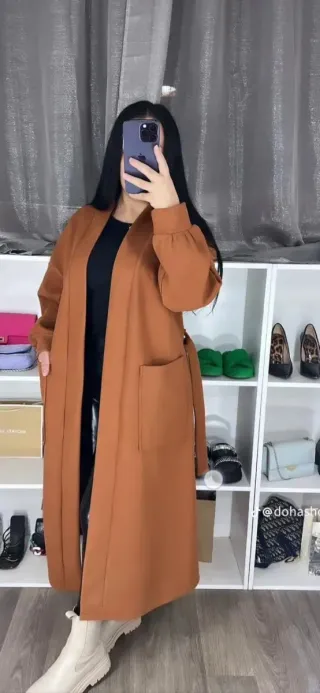 Abrigo largo marrón talla l xl xxl