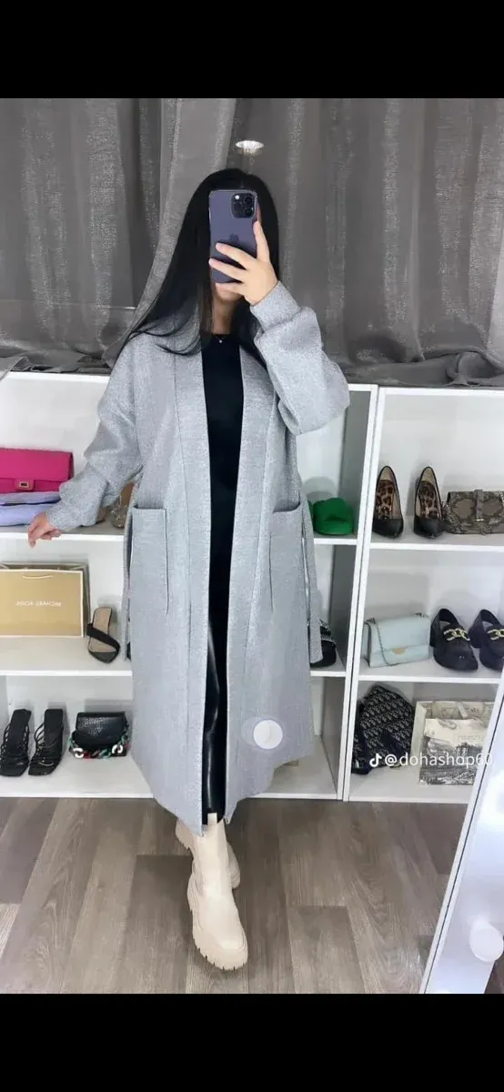 Abrigo largo marrón talla l xl xxl