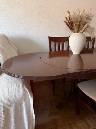 Mesa y 6 sillas de comedor de madera
