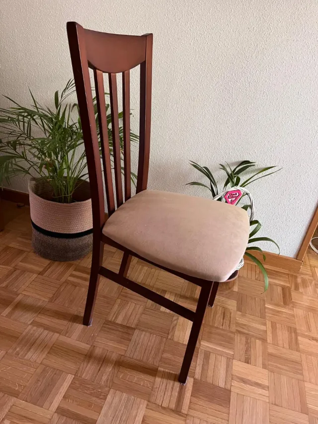 Mesa y 6 sillas de comedor de madera