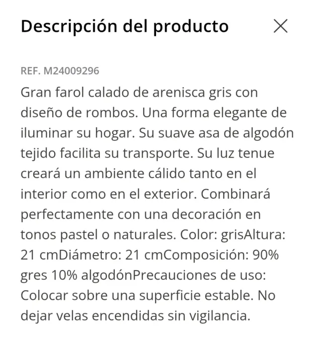 Farol Portavelas boho de Gres Grande nuevo