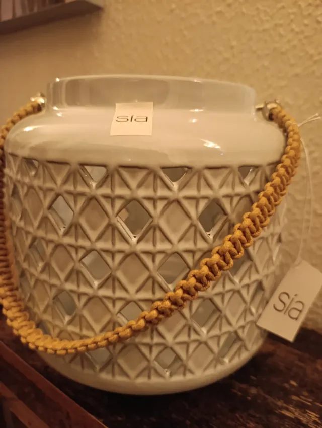 Farol Portavelas boho de Gres Grande nuevo