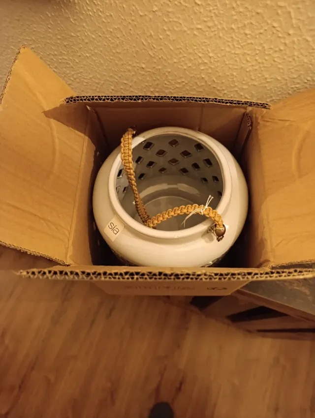 Farol Portavelas boho de Gres Grande nuevo