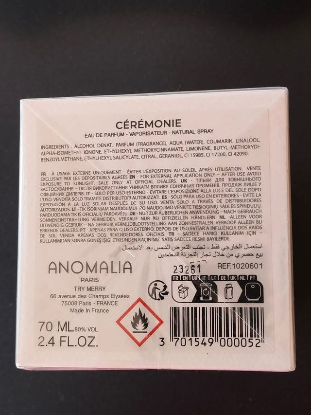 Anomalia Paris profumo Cérémonie EDP 70ml