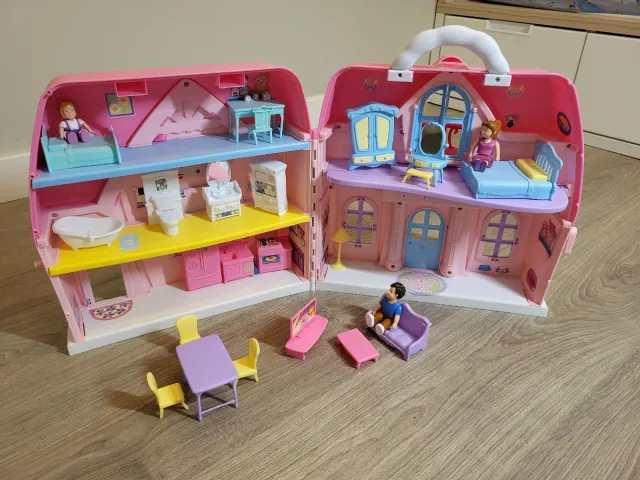 Casa de muñecas plegable rosa