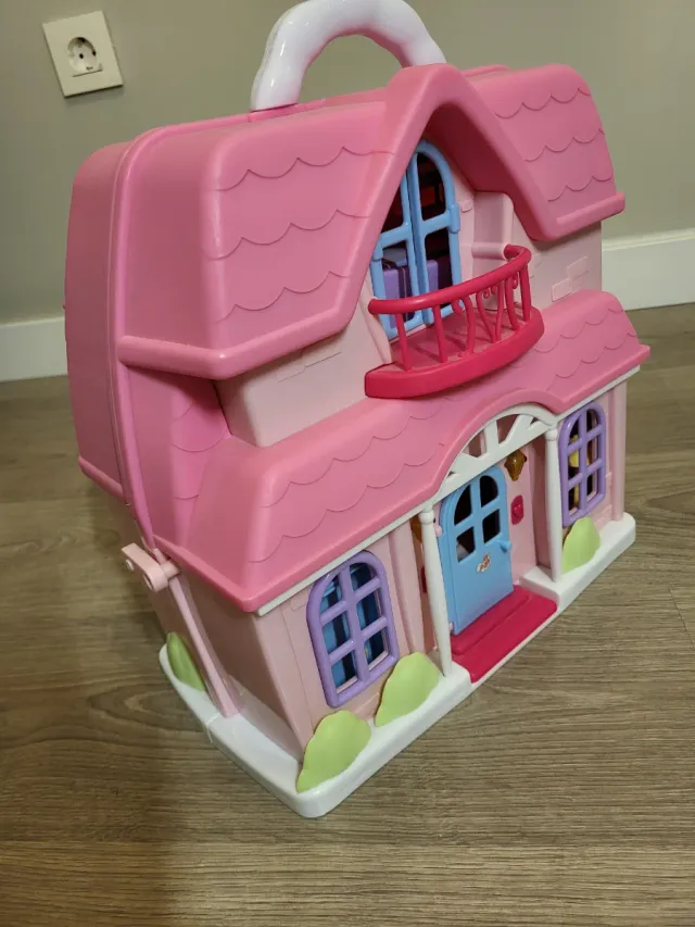 Casa de muñecas plegable rosa