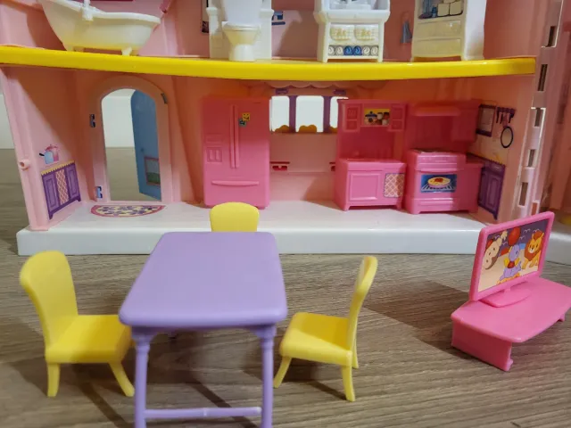 Casa de muñecas plegable rosa