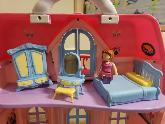 Casa de muñecas plegable rosa