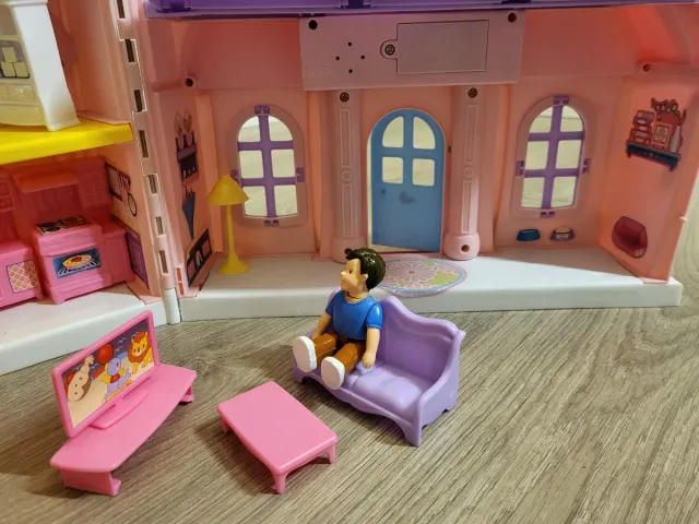Casa de muñecas plegable rosa