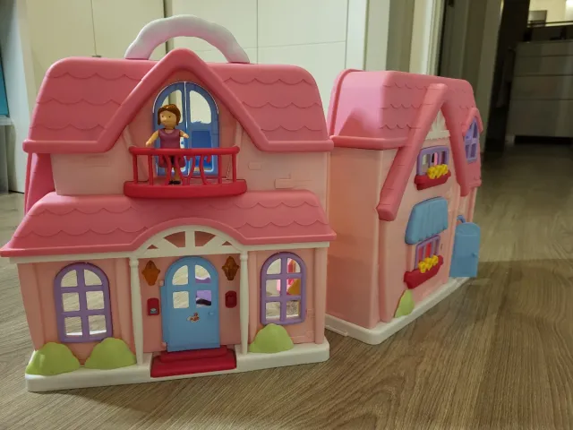 Casa de muñecas plegable rosa
