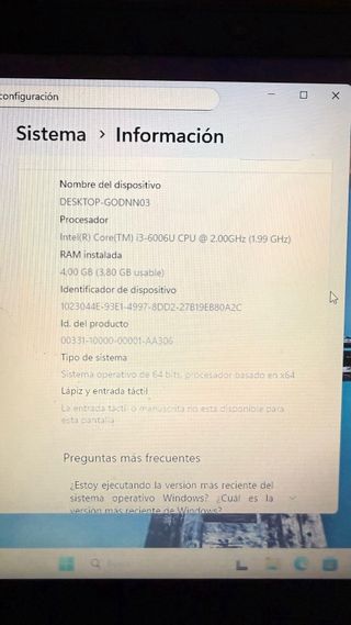 Portátil Lenovo Negro