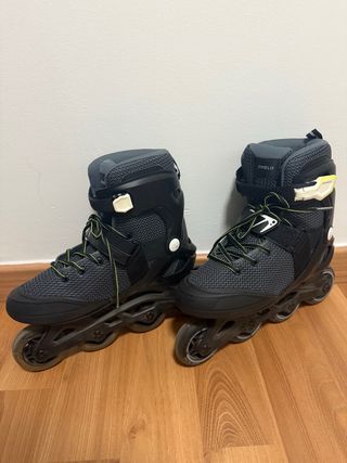 Patines Oxelo grises cordones verde