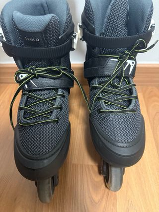Patines Oxelo grises cordones verde
