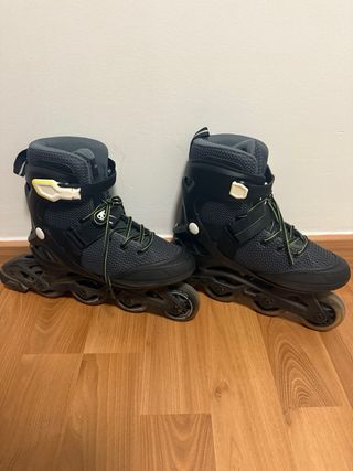 Patines Oxelo grises cordones verde