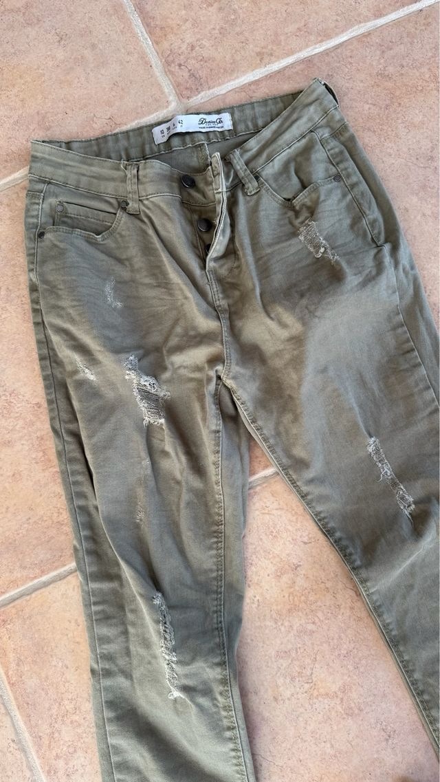 Pantalones vaqueros pitillo rotos - M