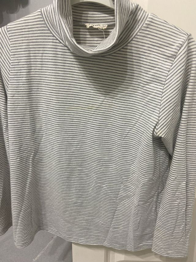 Jersey Nicoli cuello vuelto rayas grises