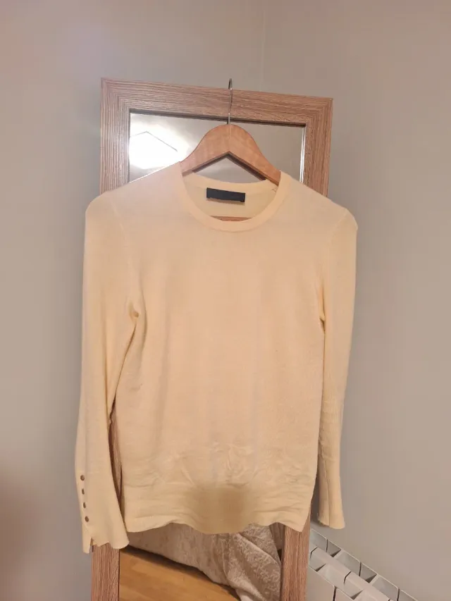 Jersey Zara amarillo botones manga