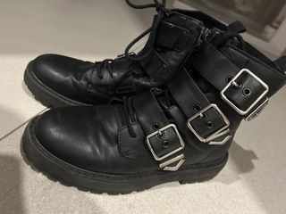 Botines Zara Polipiel Negro Talla 36