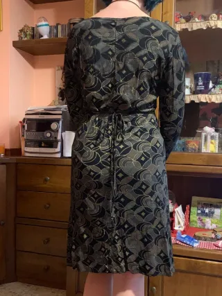 Vestito fantasia geometrica manica lunga