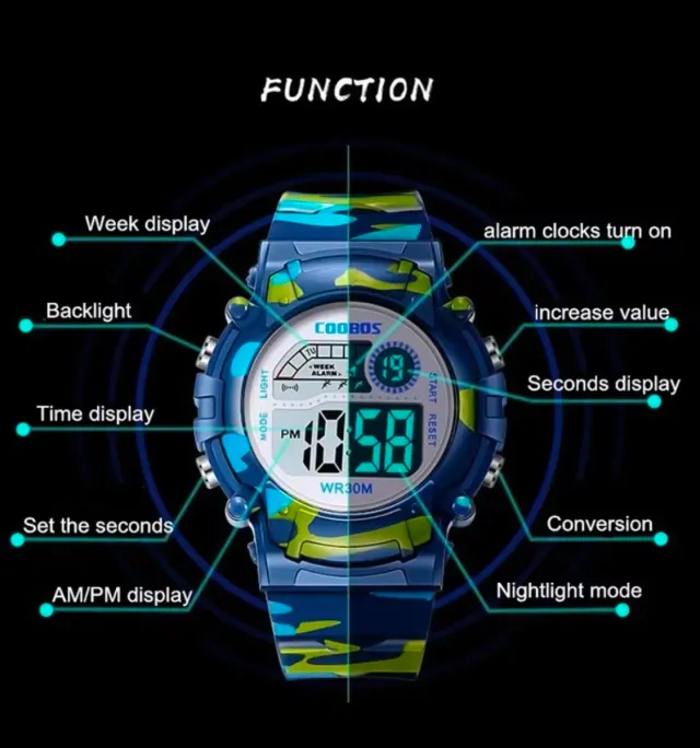 Reloj COOBOS para niños impermeable