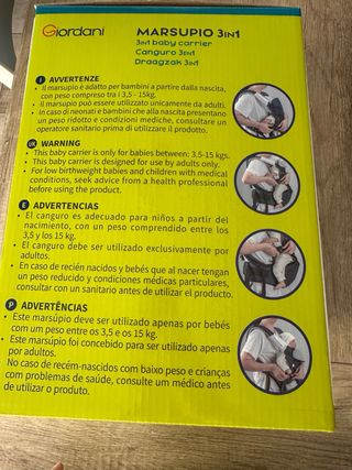 Marsupio porta bebé Giordani.