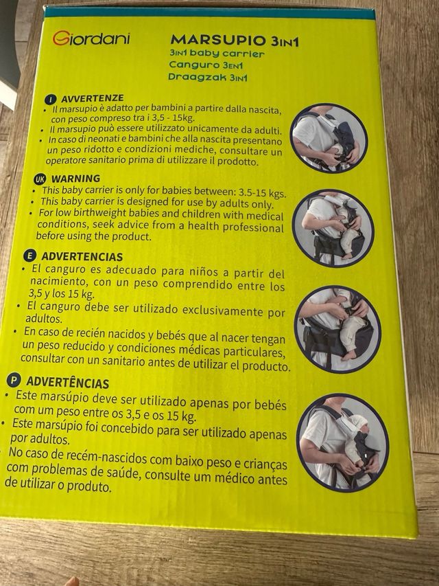 Marsupio porta bebé Giordani.