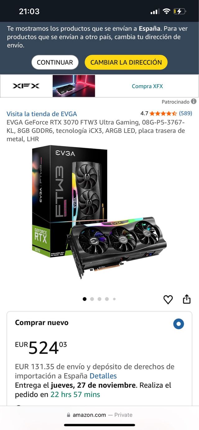 EVGA RTX 3070 FTW3 Ultra Gaming