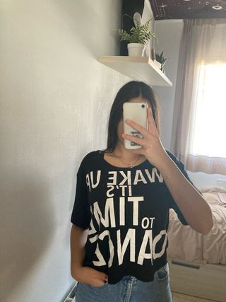 Camiseta Domyos Negra con Mensaje blanco