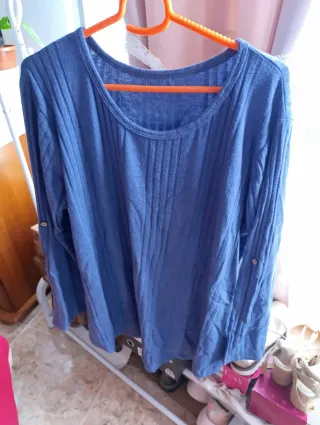 Jersey punto manga larga azul