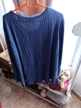 Jersey punto manga larga azul