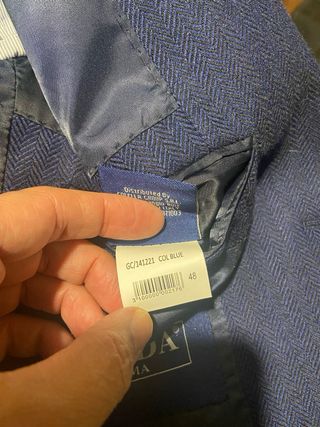 Giacca uomo blu spigata taglia 48 italiana