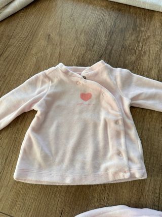 Tutina ciniglia Blukids rosa con cuore 1-3 mesi