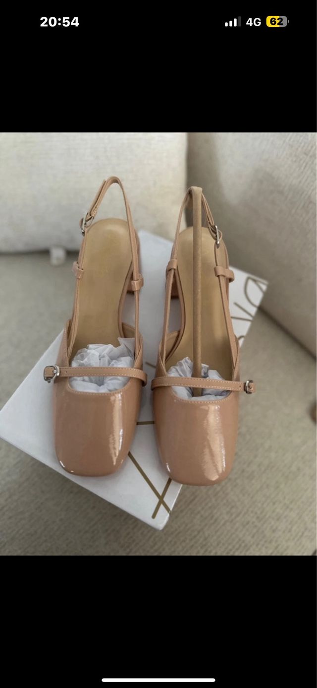 Slingback vera pelle beige