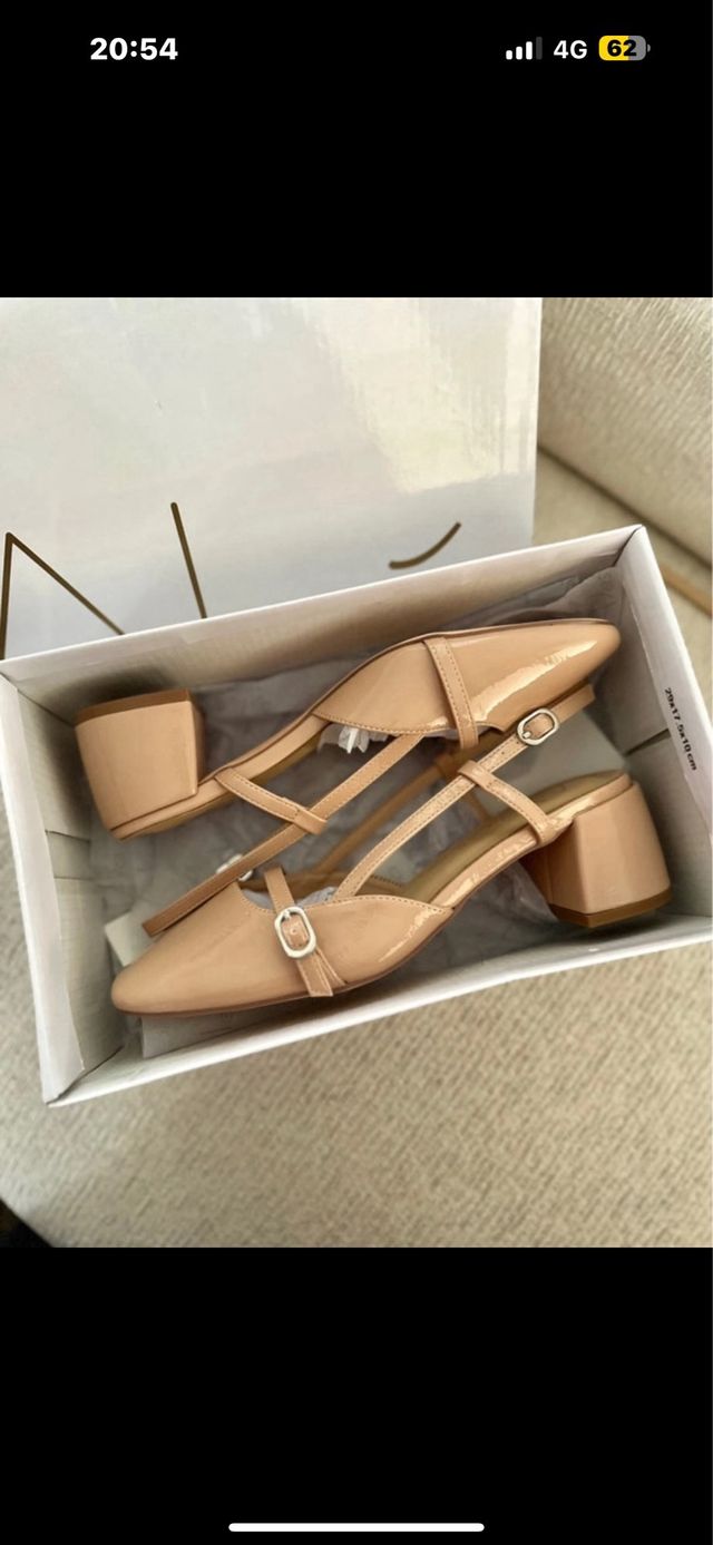 Slingback vera pelle beige