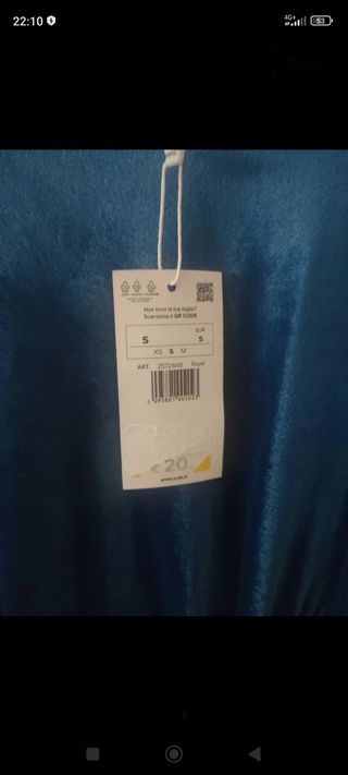 Tubino velluto blu elettrico