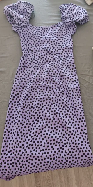 Vestido Zara lila lunares