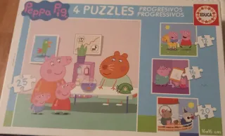 4 Puzzles Progresivos Peppa Pig Educa