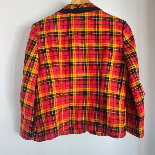 Blazer Vintage Cuadros Rojo y Amarillo