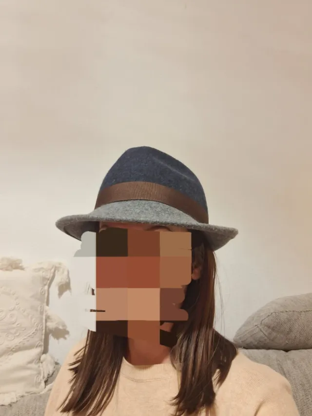 Gorra Fedora Massimo Dutti Gris Marrón