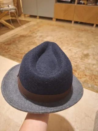 Gorra Fedora Massimo Dutti Gris Marrón