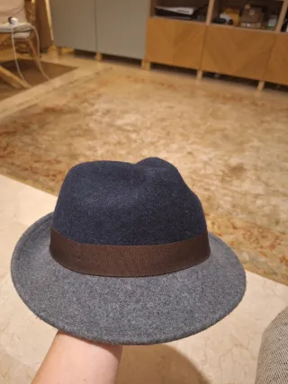 Gorra Fedora Massimo Dutti Gris Marrón