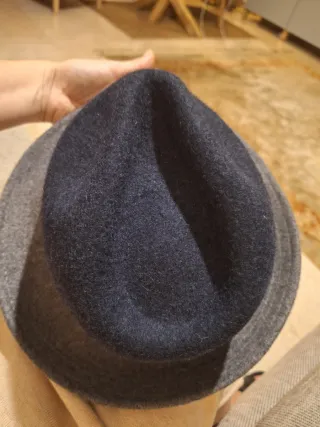 Gorra Fedora Massimo Dutti Gris Marrón
