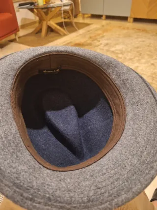 Gorra Fedora Massimo Dutti Gris Marrón