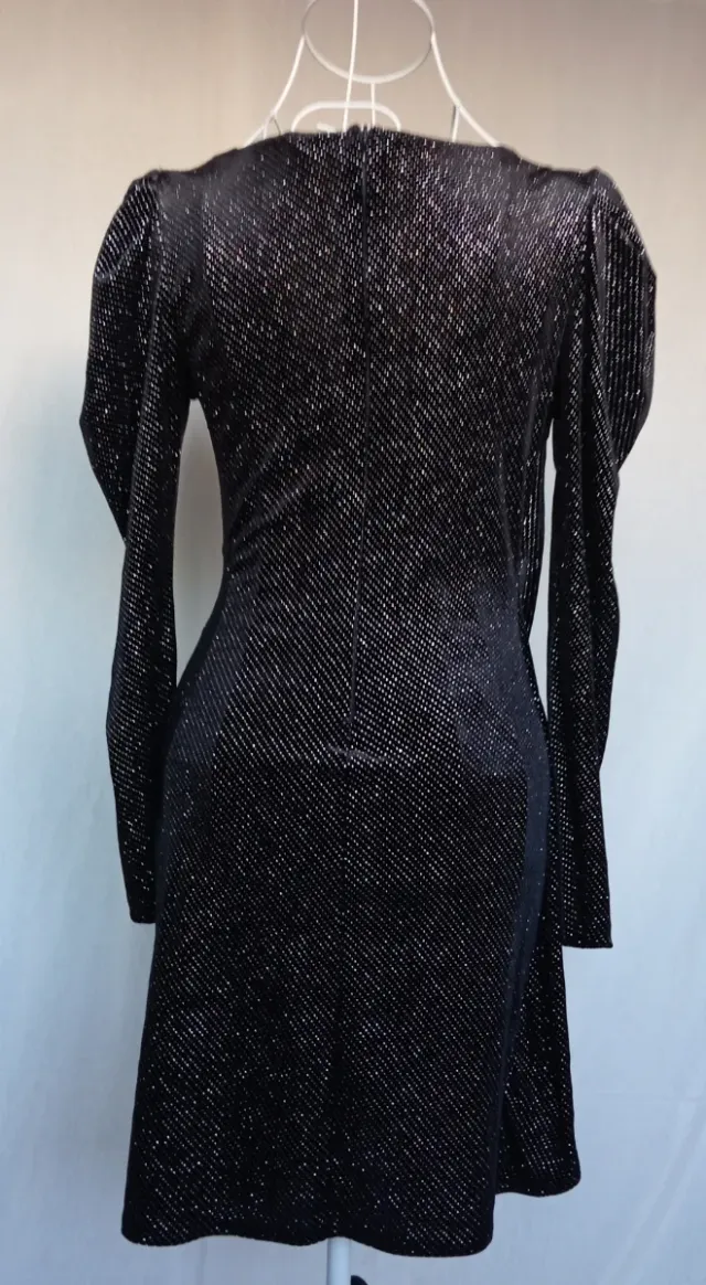 Vestido Fiesta Coctel Negro Brillante