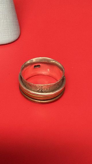 Anillo Plata Ley Baño Oro y Plata