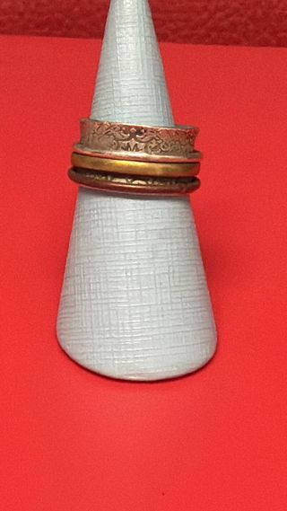 Anillo Plata Ley Baño Oro y Plata