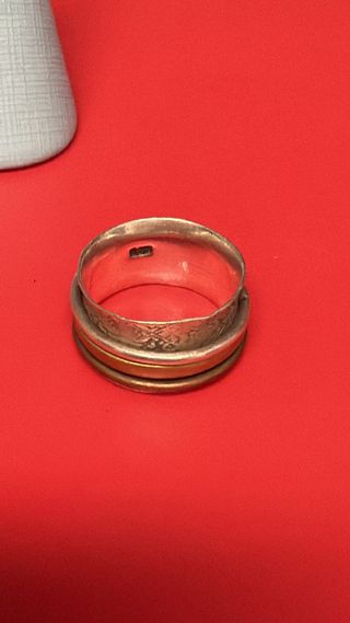 Anillo Plata Ley Baño Oro y Plata