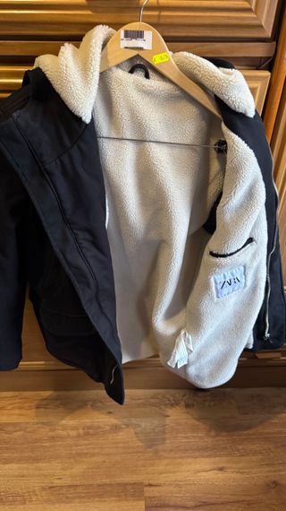 Chaqueta Zara Negra Hombre Borreguito