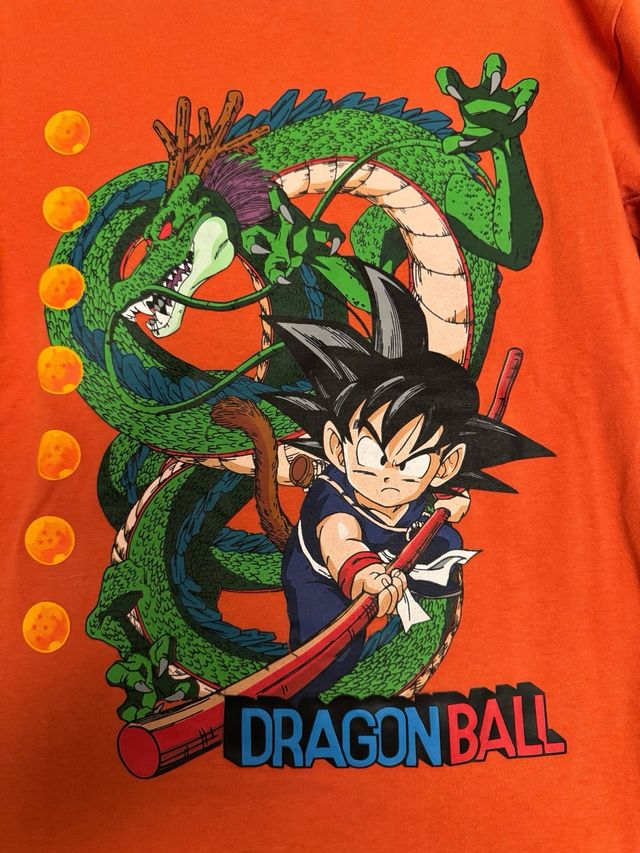 Camiseta Dragon Ball Goku y Shenron Naranja